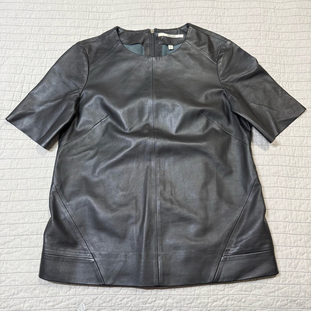 J Brand Lamb Leather Top With Zipper Back Size XS